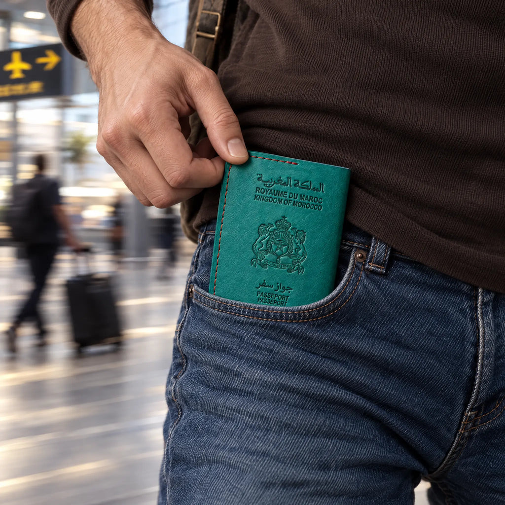 Protège-passeport en cuir